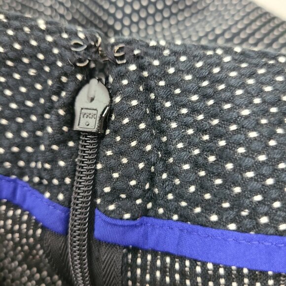 Lands End Pants Womens Size 16 Black White Textured Dot Print Side Zip Slim Leg - Picture 3 of 4